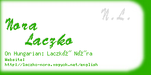 nora laczko business card